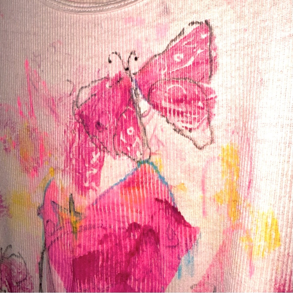 NWT Upcycled Artist Small Brand OOAK Floral Butterfly Motif Tank Festival Top - Picture 9 of 12